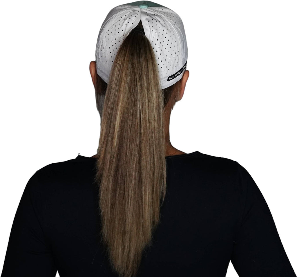 Florida Hat - Low Profile - Ponytail - Teal / White - Laser Mesh