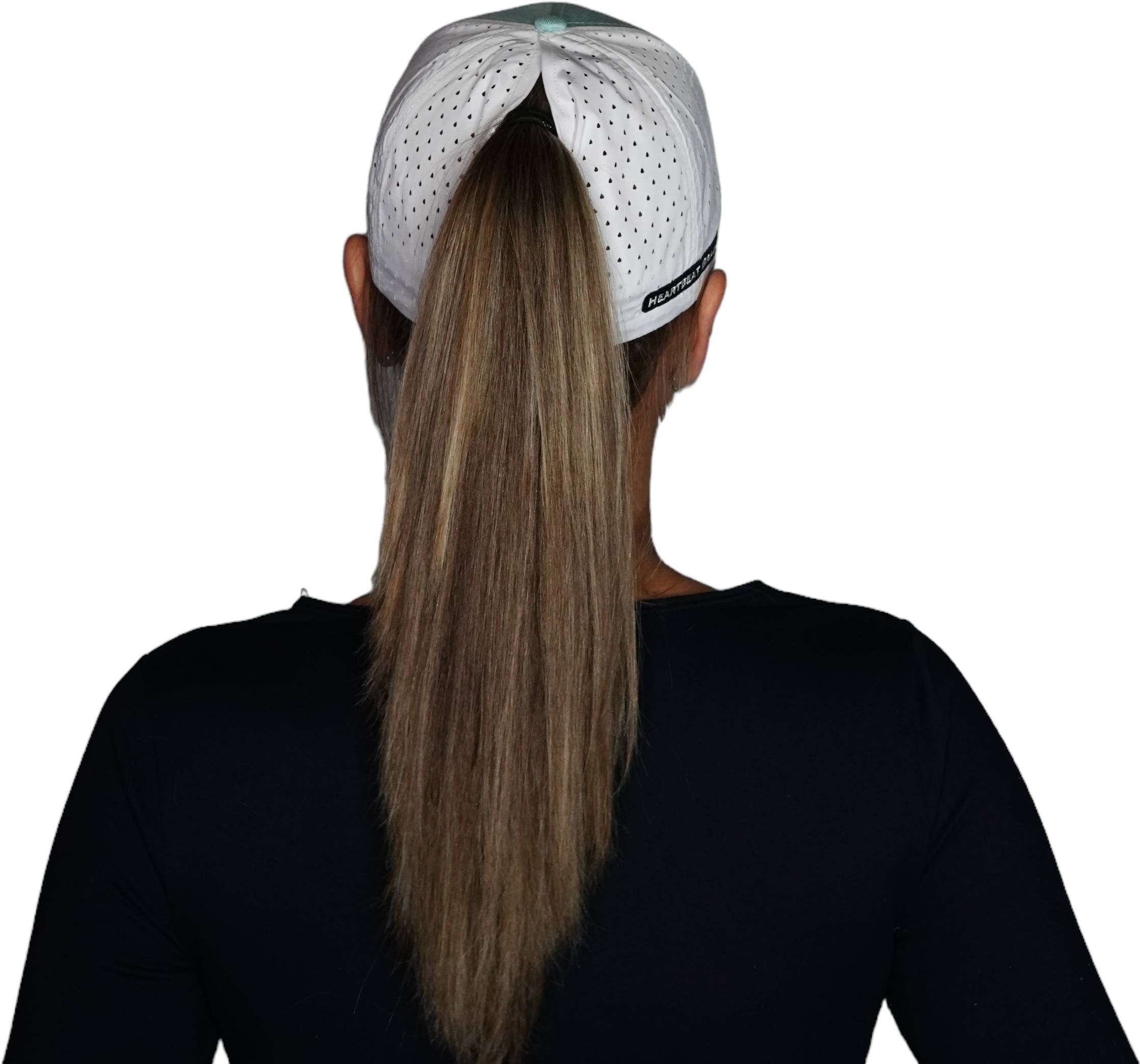 Florida Hat - Low Profile - Ponytail - Teal / White - Laser Mesh