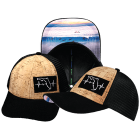 Florida Hat - Low Profile - Cork - Black - Trucker Mesh