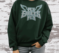 A Blessed Texas Mess Boutique EAGLES Fly Birds Fly Faux Glitter Bling Philadelphia Football Sweatshirt,… — main product shot