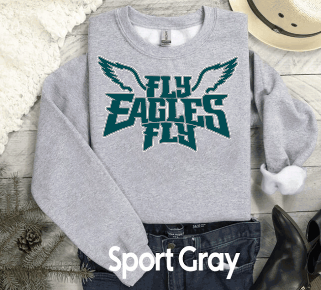 A Blessed Texas Mess Boutique EAGLES Fly Birds Fly Bling Philadelphia Football Sweatshirt, Philly T-shirt,… — dtf / graphic shirts category context