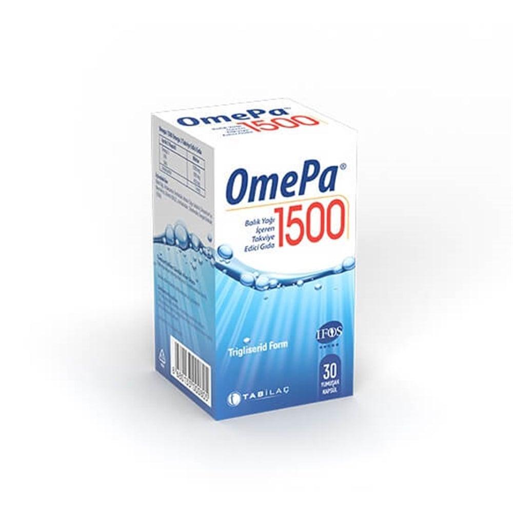 Omepa Omega-3 Dietary Supplement - 1500mg Fish Oil Soft Capsules with Astaxanthin for Heart Health Support