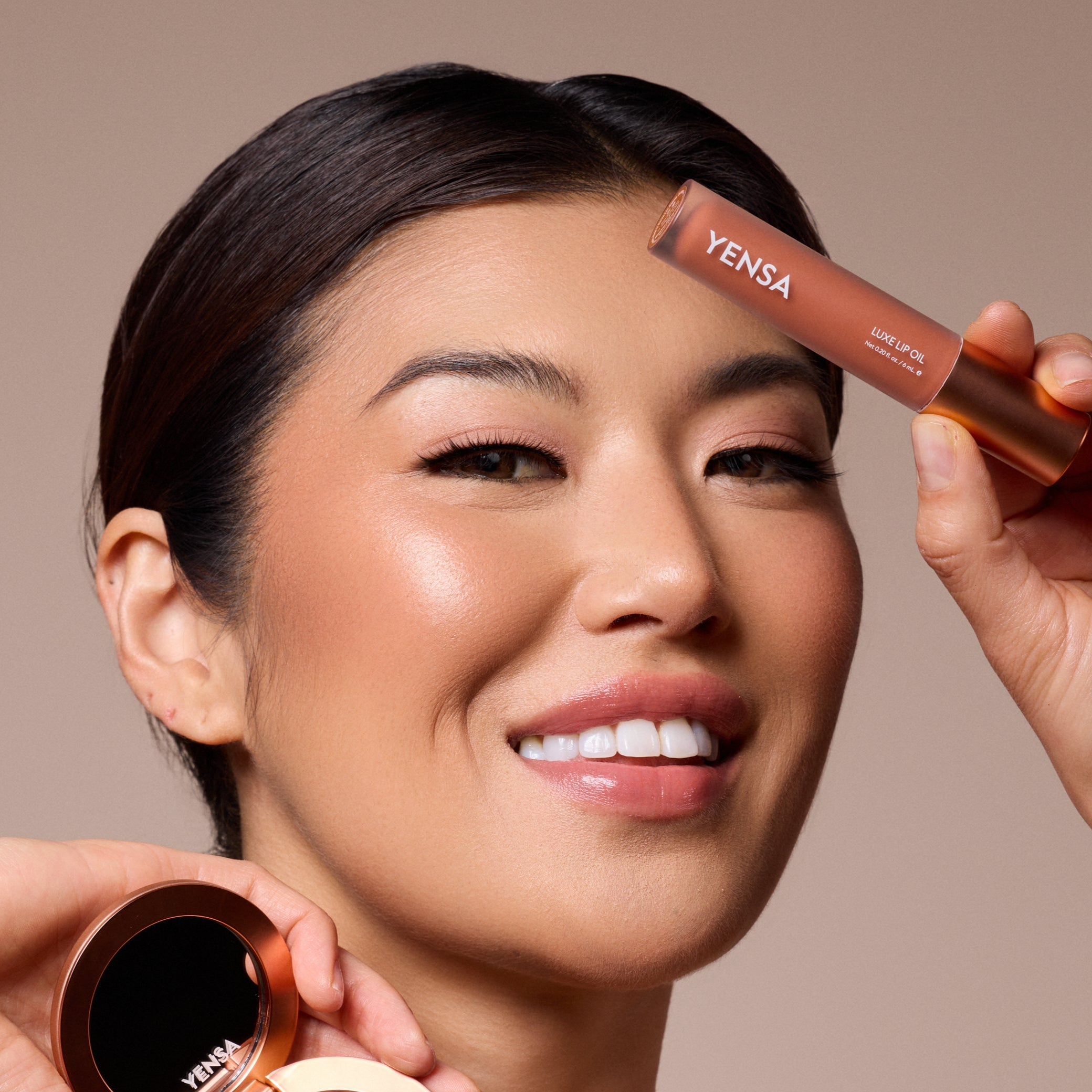 YENSA Luxe Lip Nourishing Oil with Hyaluronic + Vitamin E — comparison shot