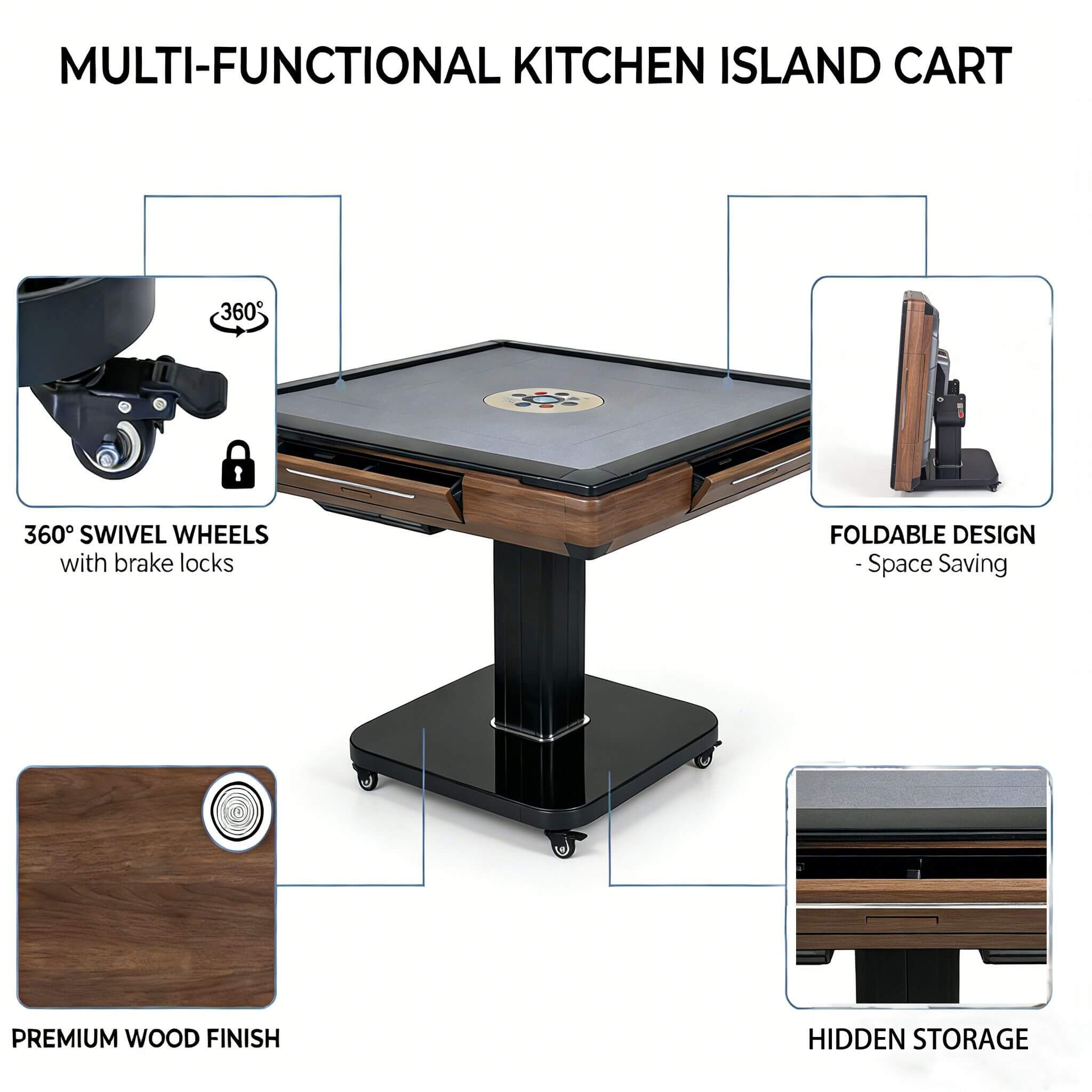 Foldable Automatic Mahjong Table With Wheels And Hard Cover (SAK63158) – SAKSBY WHOLESALE, view 12