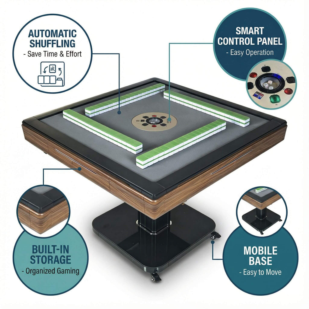 Foldable Automatic Mahjong Table With Wheels And Hard Cover (SAK63158) – SAKSBY WHOLESALE, view 13