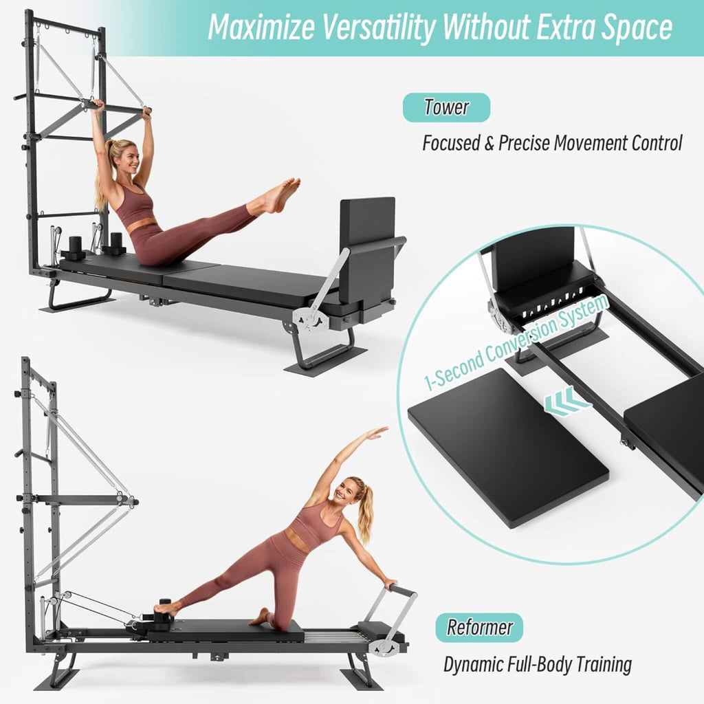 Core Pilates Foldable Dual Resistance Pilates Reformer Machine With Tower (SAK96041) – SAKSBY WHOLESALE, view 7