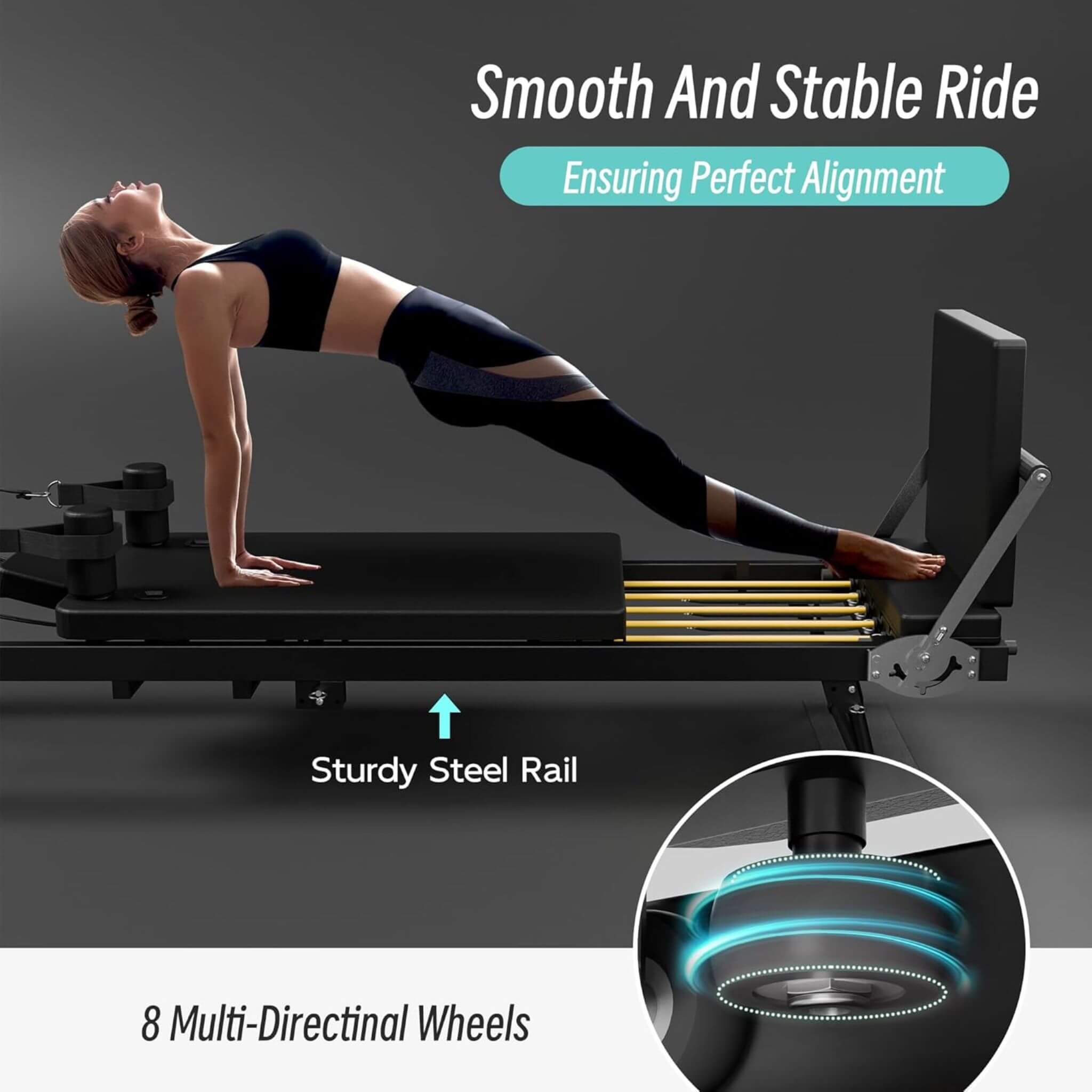 Core Pilates Foldable Dual Resistance Pilates Reformer Machine With Tower (SAK96041) – SAKSBY WHOLESALE, view 8