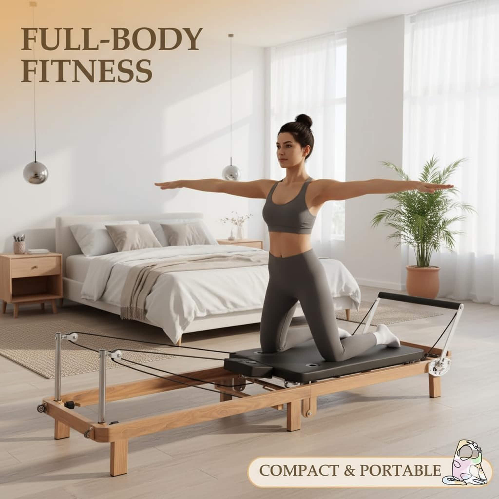 Core Pilates Apex Foldable Dual Resistance Pilates Reformer With Jumpboard (SAK83914) – SAKSBY WHOLESALE, view 2