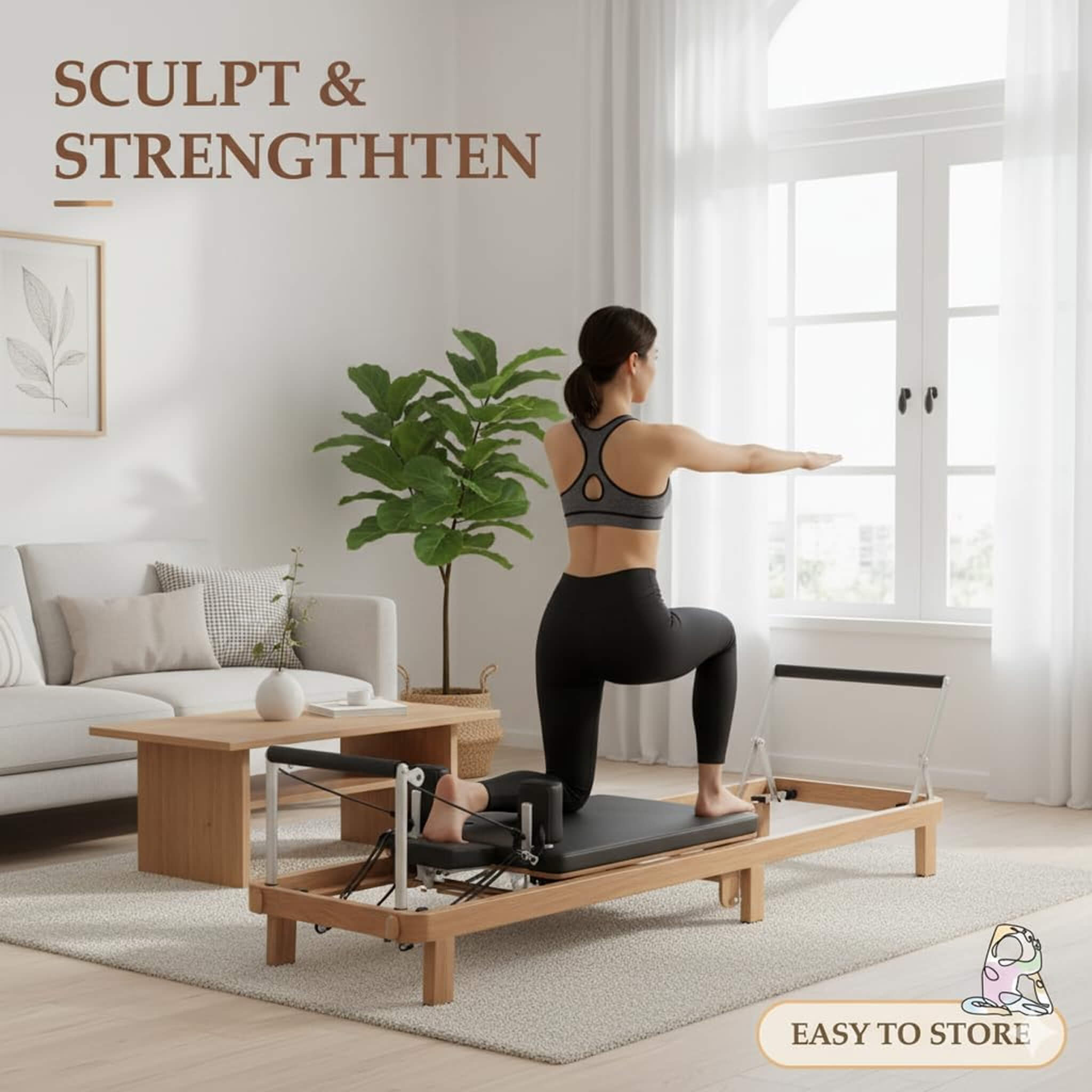 Core Pilates Apex Foldable Dual Resistance Pilates Reformer With Jumpboard (SAK83914) – SAKSBY WHOLESALE, view 4