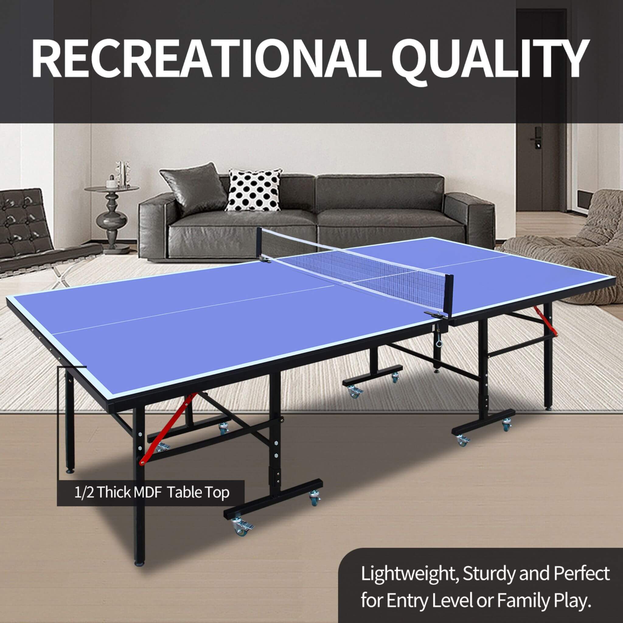 8FT Foldable Midsize Table Tennis Table Set With Paddles, Balls, And Net (SAK14735) – SAKSBY WHOLESALE, view 7