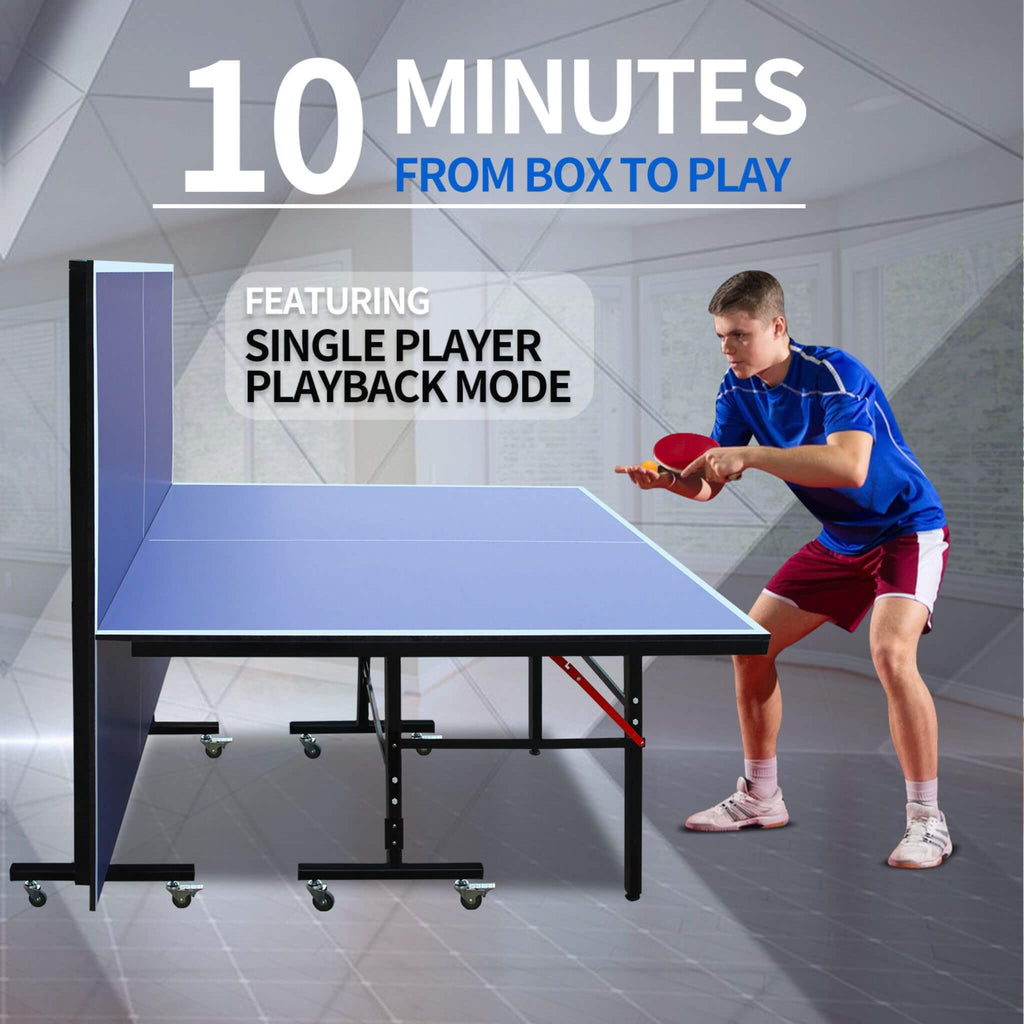 8FT Foldable Midsize Table Tennis Table Set With Paddles, Balls, And Net (SAK14735) – SAKSBY WHOLESALE, view 3