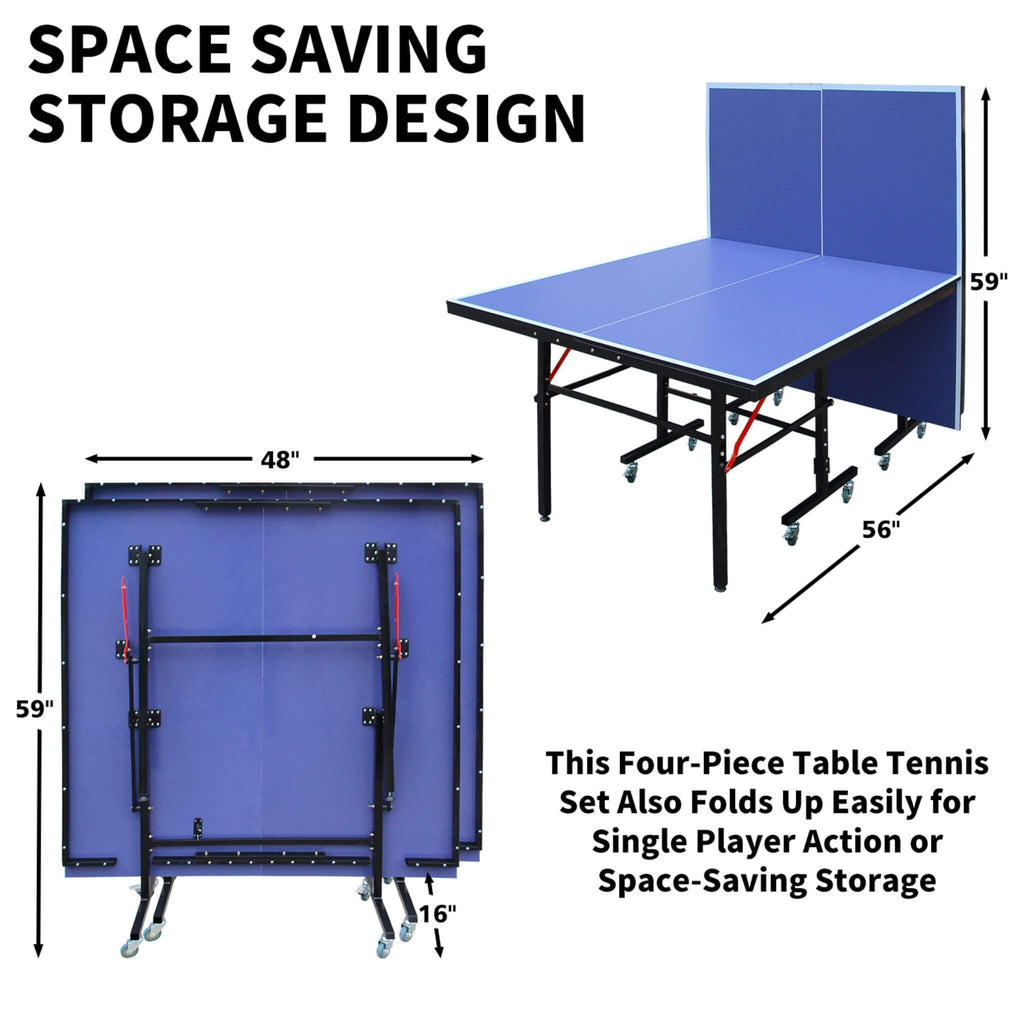 8FT Foldable Midsize Table Tennis Table Set With Paddles, Balls, And Net (SAK14735) – SAKSBY WHOLESALE, view 12