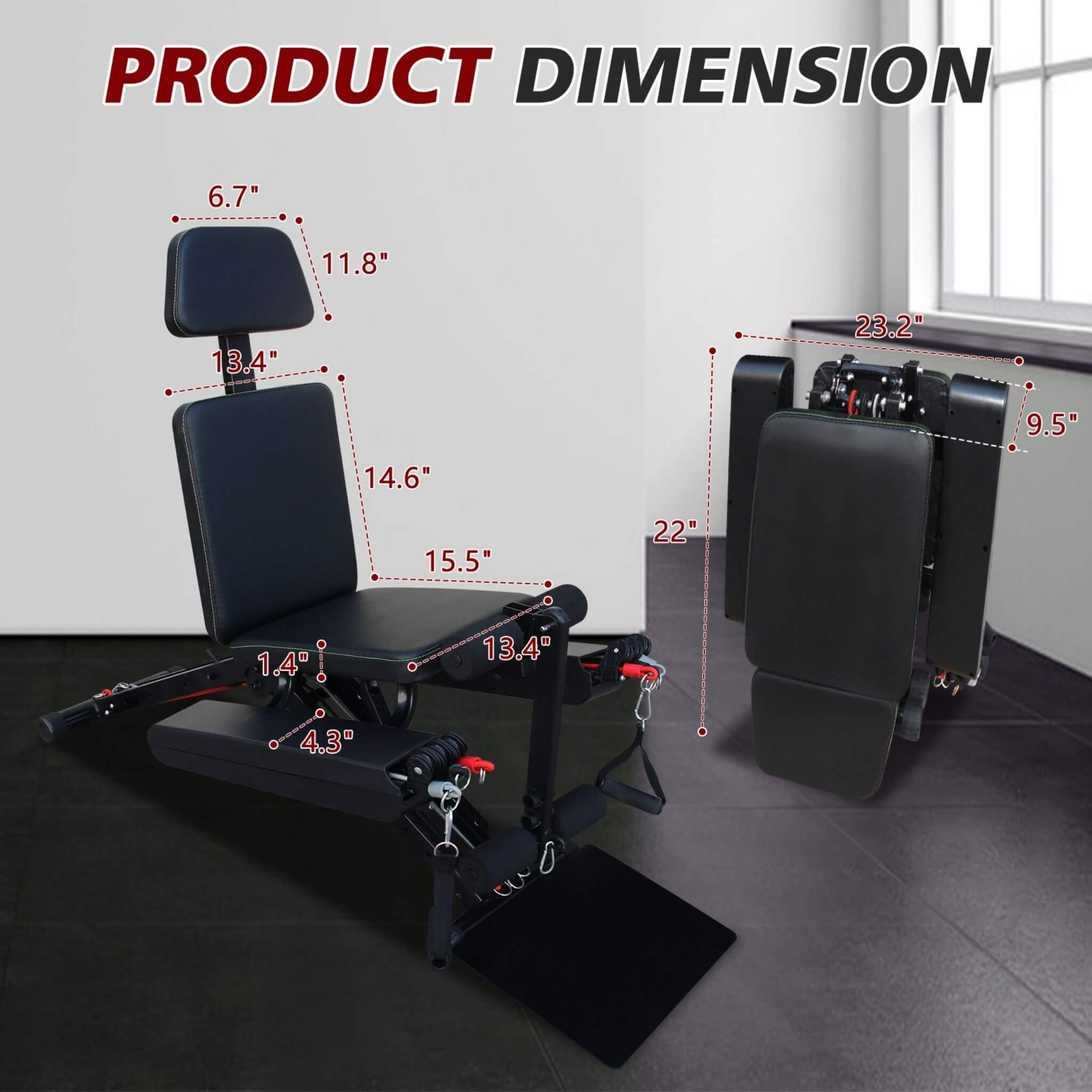 Rovix Foldable Multi-Functional Weight Bench For Full-Body Workouts With Resistance Bands, Footrest, And Leg Extender (SAK736