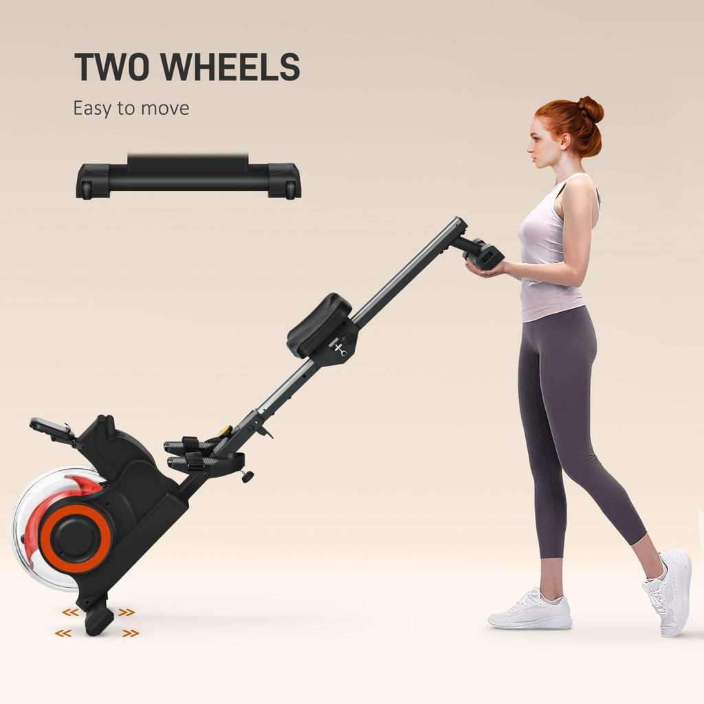Rovix Foldable Water Rowing Machine With Adjustable Resistance, Wheels, LCD Monitor And Tablet Holder (SAK53758) – SAKSBY WHO