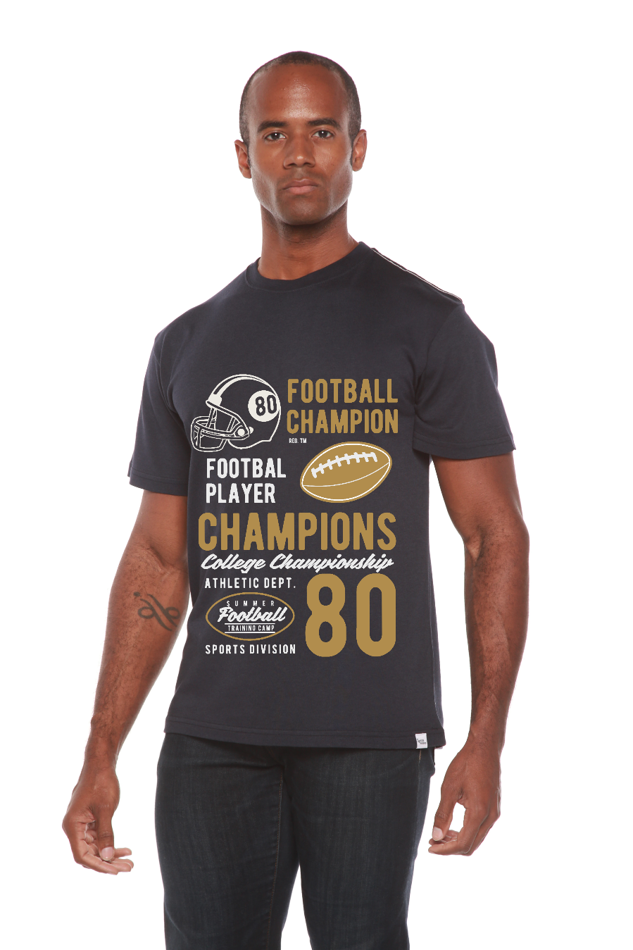 Spun Bamboo Football Champions Men's Bamboo Viscose/Organic Cotton Short Sleeve Graphic T-Shirt — lifestyle context