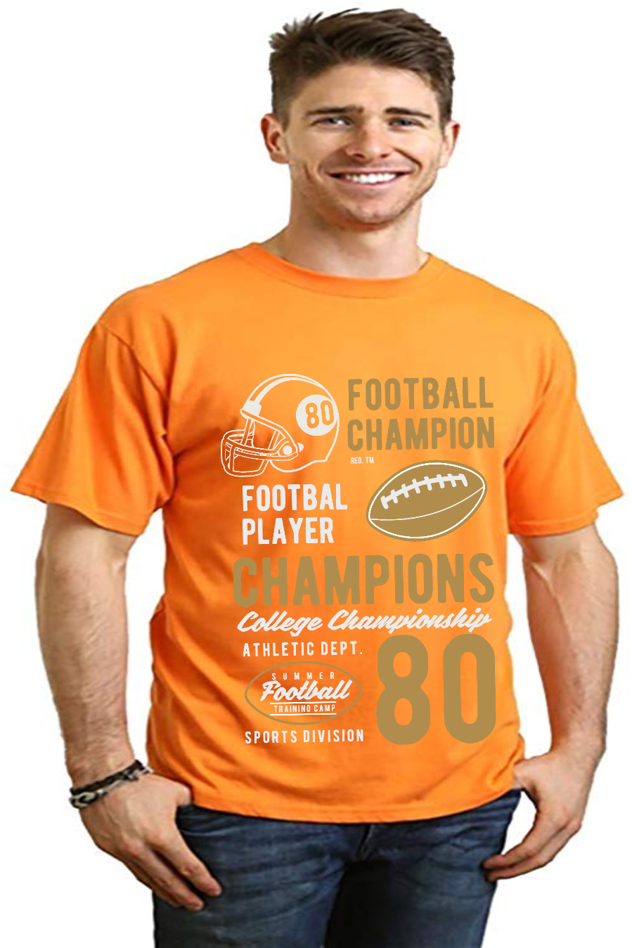 Spun Bamboo Football Champions Men's Bamboo Viscose/Organic Cotton Short Sleeve Graphic T-Shirt — color detail