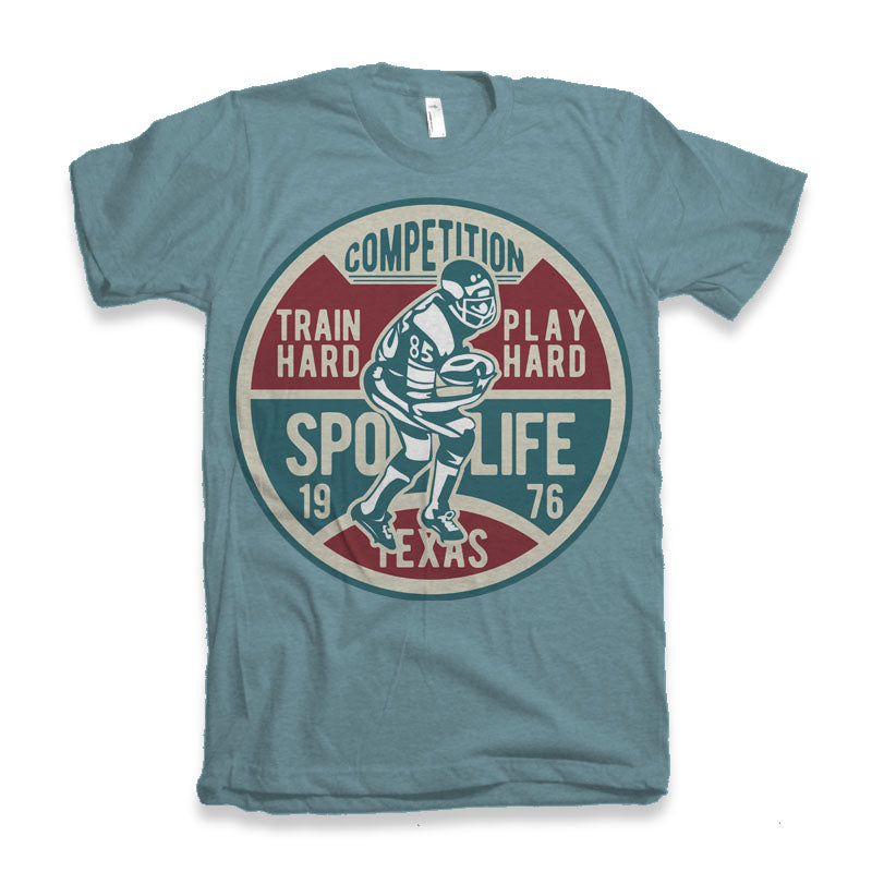 Spun Bamboo Football Competition Men's Bamboo Viscose/Organic Cotton Short Sleeve Graphic T-Shirt — detail close-up