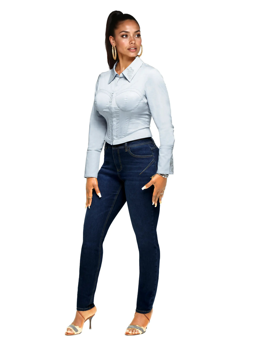 Apple Bottom Jeans Forbidden Ankle Biter Skinny Jean — branding close-up