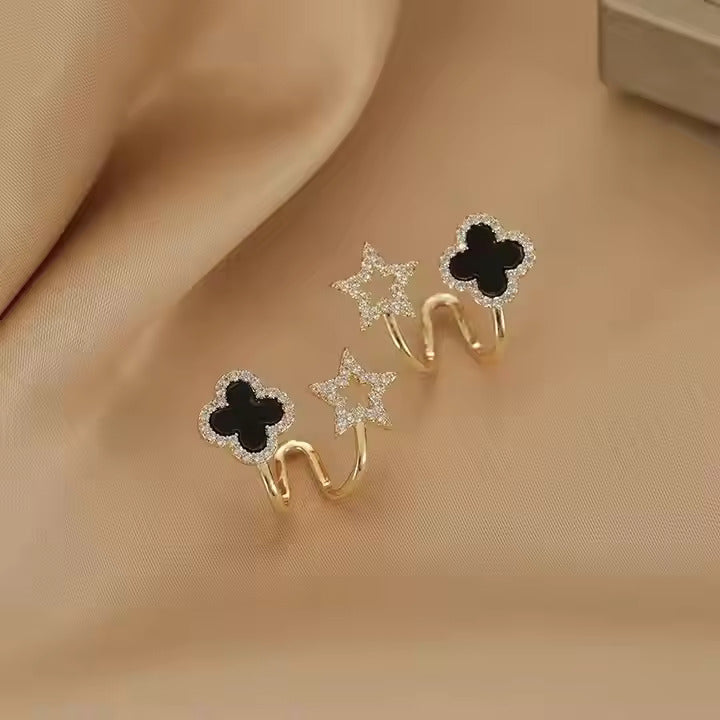 SORI STYLE Four-Leaf Clover Earrings - Sori Style — detail close-up