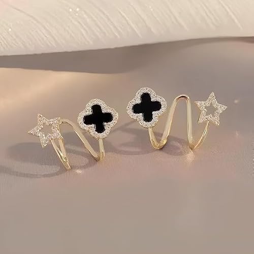 SORI STYLE Four-Leaf Clover Earrings - Sori Style — in-use photo