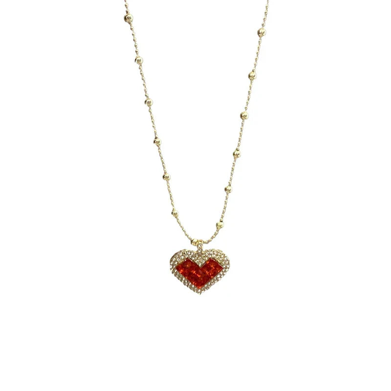 MyClosetAid MyClosetAid Tiffany's Necklace Heart Pendant Gold Chain — detail close-up