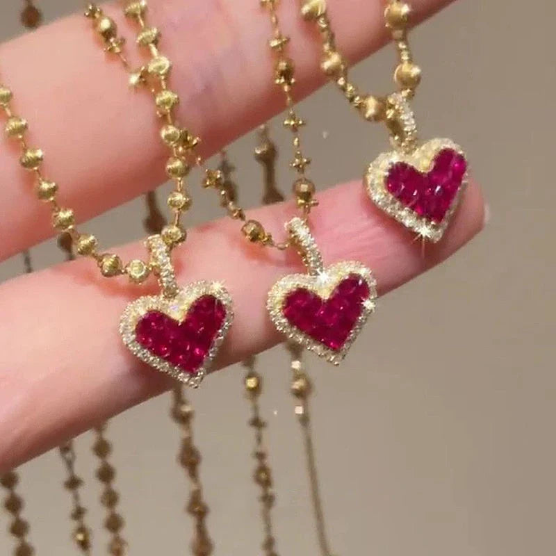 MyClosetAid MyClosetAid Tiffany's Necklace Heart Pendant Gold Chain — side view