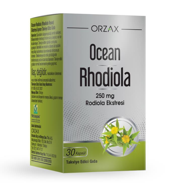 Ocean Rhodiola 250mg Supplement - Stress Relief & Mental Performance Support, 30 Capsules