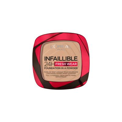 L'Oreal Paris Infallible 24H Fresh Wear Vanilla Powder Foundation: Long-Lasting Matte Coverage, Oil Control, & Lightweight Feel