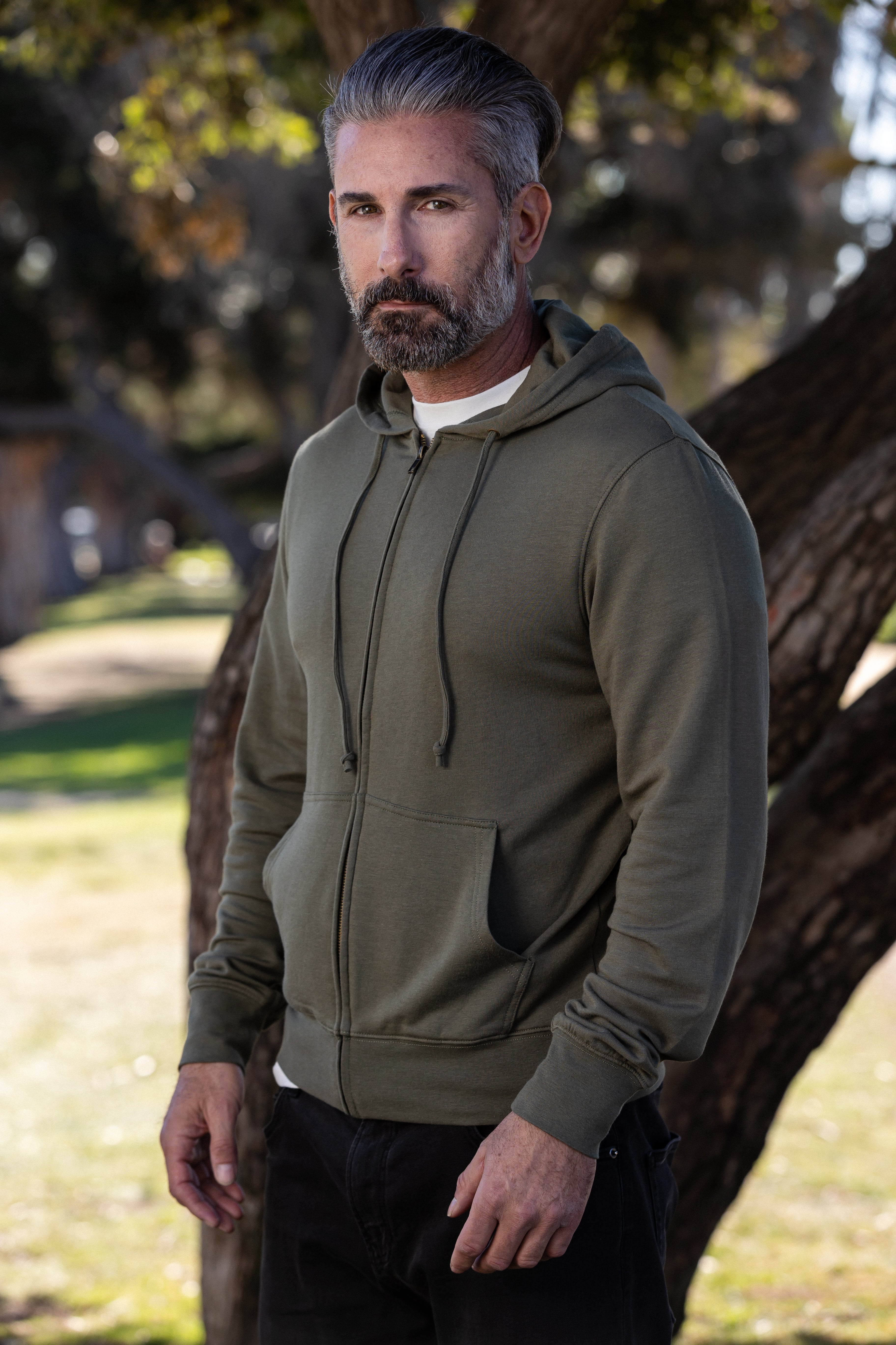 Spun Bamboo Men's Eco-Smart Full-Zip Bamboo Viscose Hoodie — main product shot