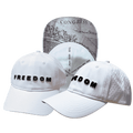 The Heartbeat Brand **PREORDER ONLY SHIPS END OF MAY** FREEDOM Hat - White - Dad Hat - Ponytail - Laser Mesh — main product shot