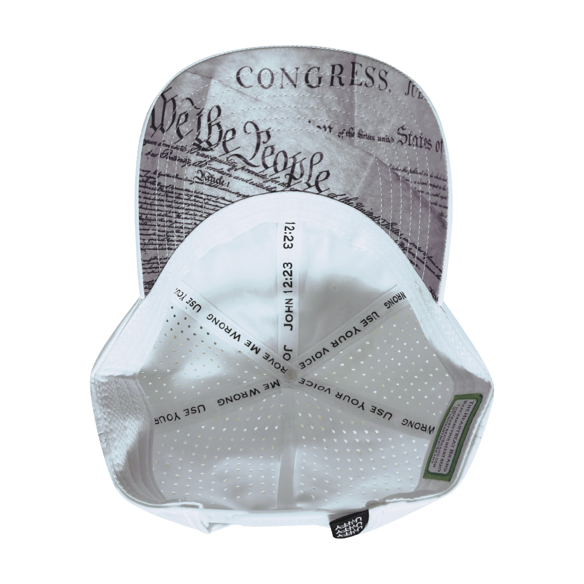 The Heartbeat Brand **PREORDER ONLY SHIPS END OF MAY** FREEDOM Hat - White - Dad Hat - Ponytail - Laser Mesh — lifestyle worn / used context
