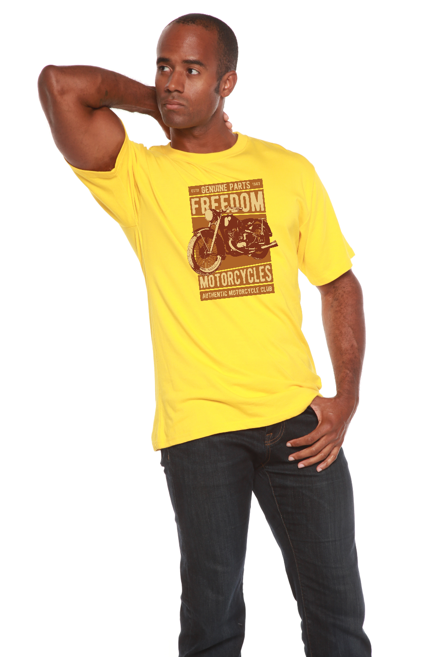 Spun Bamboo Freedom Motorcycles Men's Bamboo Viscose/Organic Cotton Short Sleeve Graphic T-Shirt — main product shot