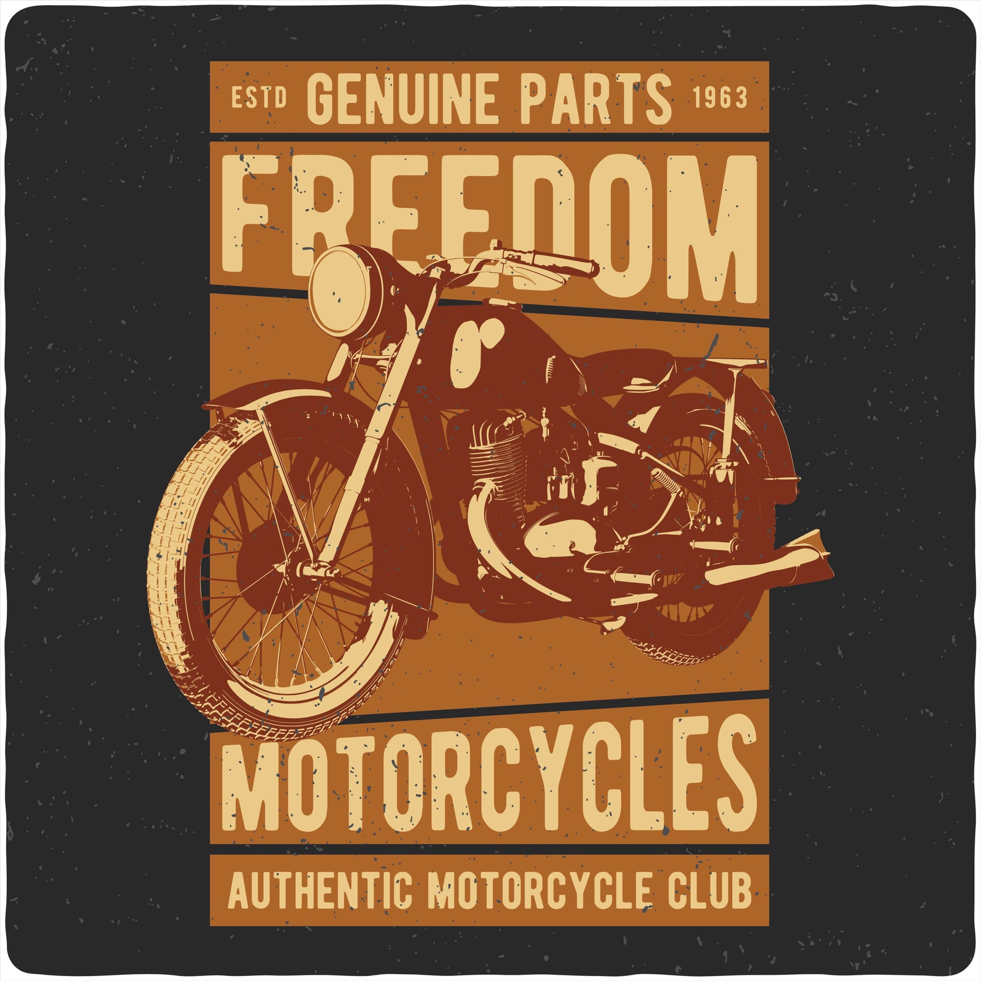 Spun Bamboo Freedom Motorcycles Men's Bamboo Viscose/Organic Cotton Short Sleeve Graphic T-Shirt — detail close-up