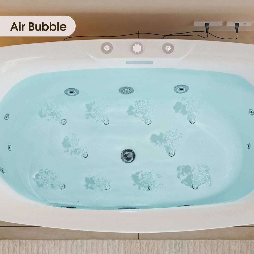 Nuvia Verano Freestanding Whirlpool Air Bubble LED Massage Bathtub (SAK47639) – SAKSBY WHOLESALE, view 9