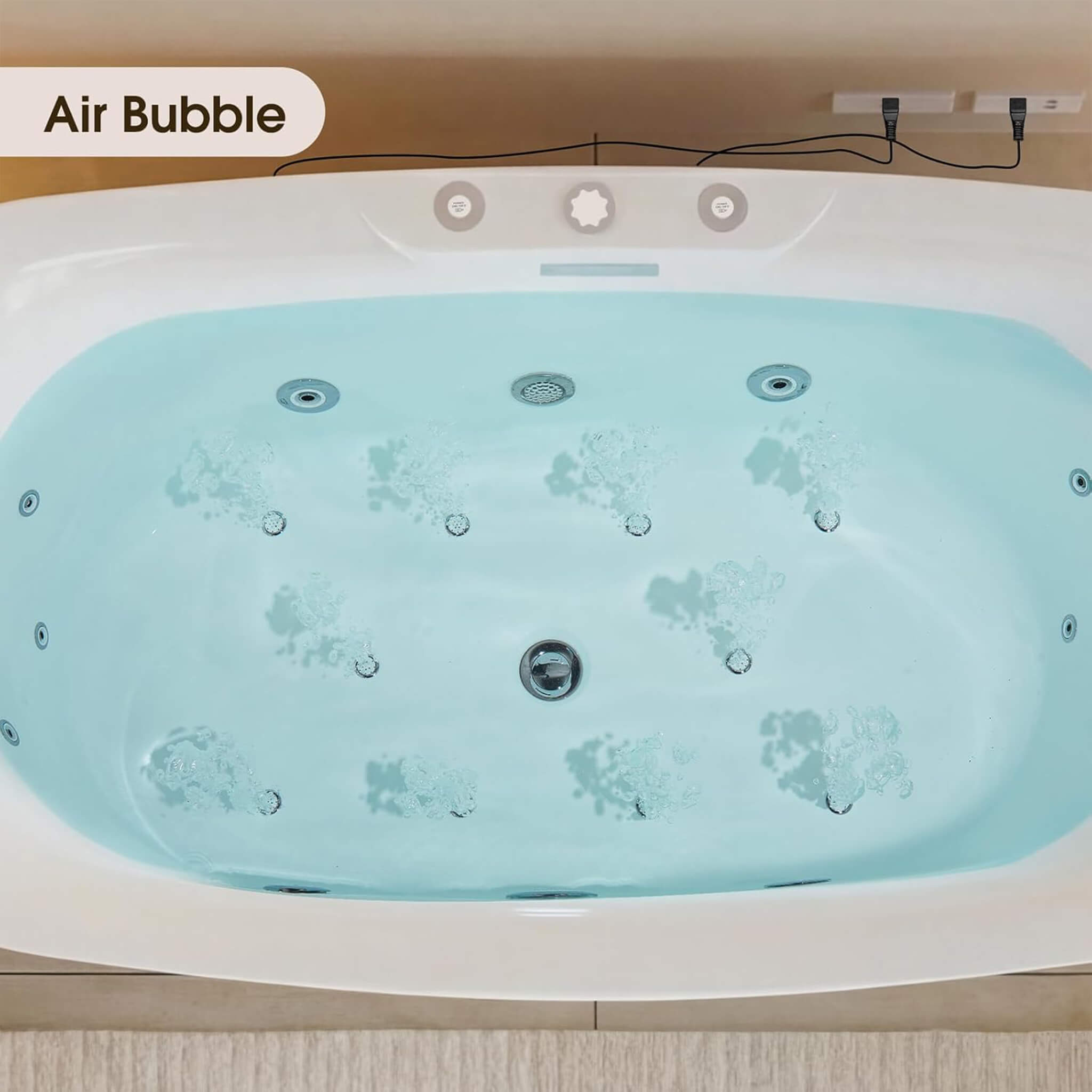 Nuvia Verano Freestanding Whirlpool Air Bubble LED Massage Bathtub (SAK47639) – SAKSBY WHOLESALE, view 9