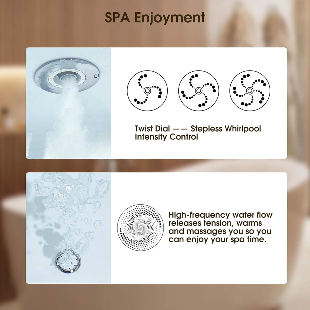 Nuvia Verano Freestanding Whirlpool Air Bubble LED Massage Bathtub (SAK47639) – SAKSBY WHOLESALE, view 4