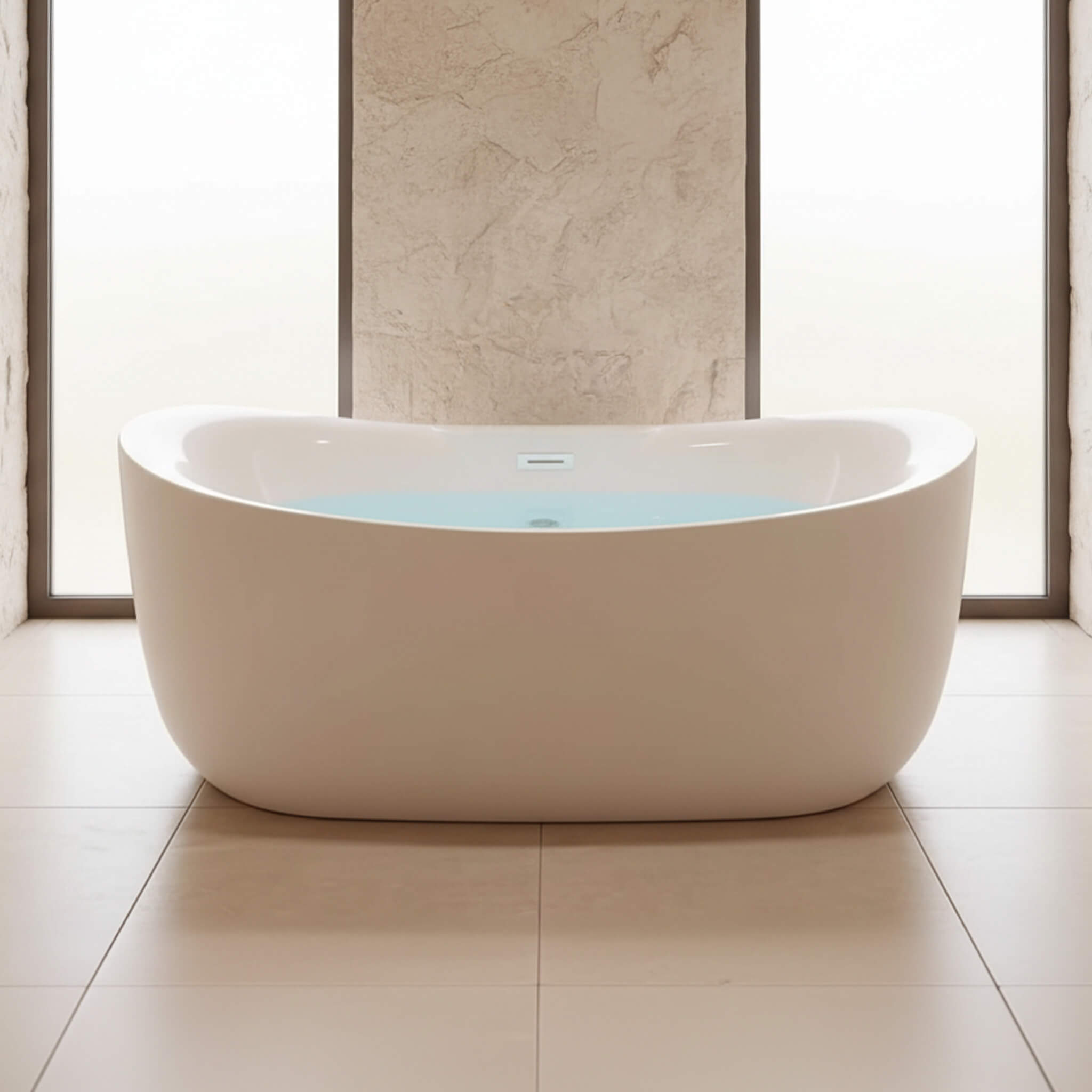Nuvia Verano Freestanding Whirlpool Air Bubble LED Massage Bathtub (SAK47639) – SAKSBY WHOLESALE