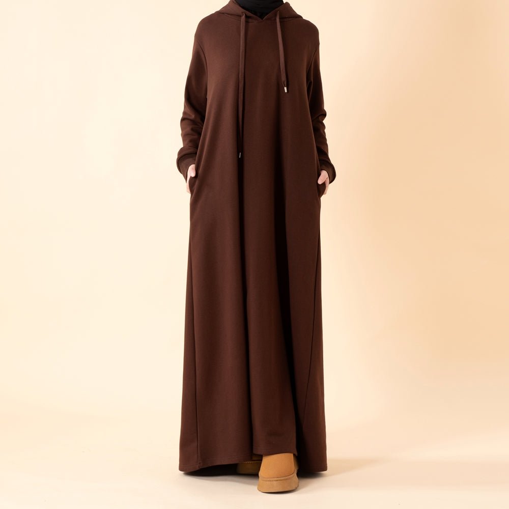 Mariam's Collection French Terry Hoodie Abaya With Pockets  (MA340) — main product shot
