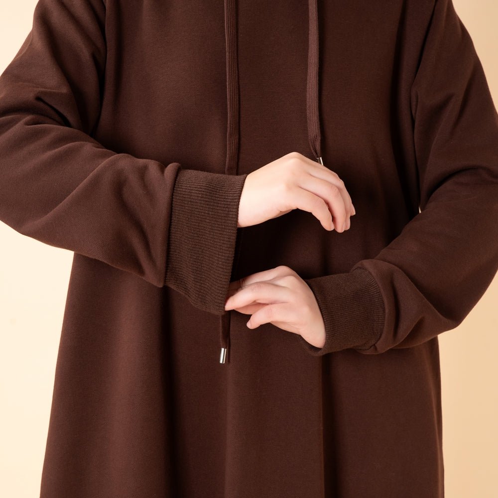 Mariam's Collection French Terry Hoodie Abaya With Pockets  (MA340) — detail shot 9