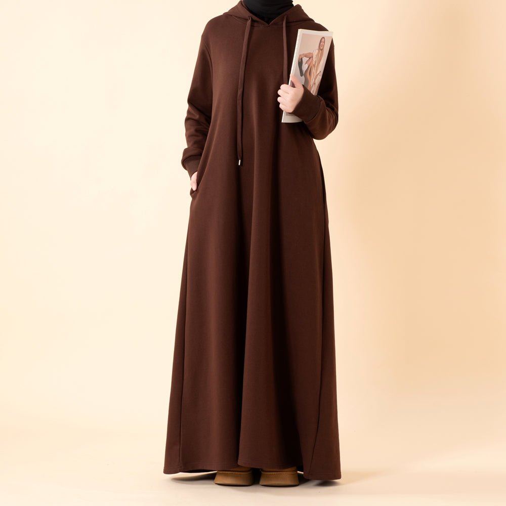 Mariam's Collection French Terry Hoodie Abaya With Pockets  (MA340) — construction detail