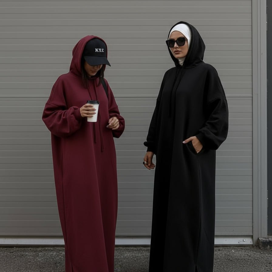 Mariam's Collection French Terry Hoodie Abaya With Pockets  (MA340) — detail shot 6
