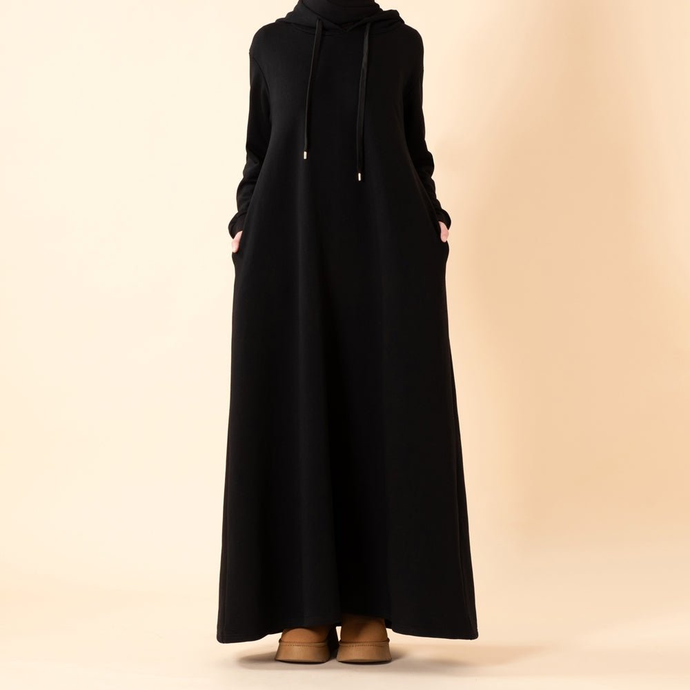 Mariam's Collection French Terry Hoodie Abaya With Pockets  (MA340) — main product shot
