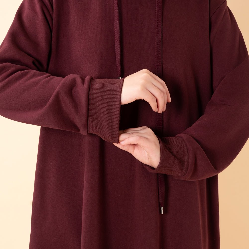 Mariam's Collection French Terry Hoodie Abaya With Pockets  (MA340) — detail shot 8