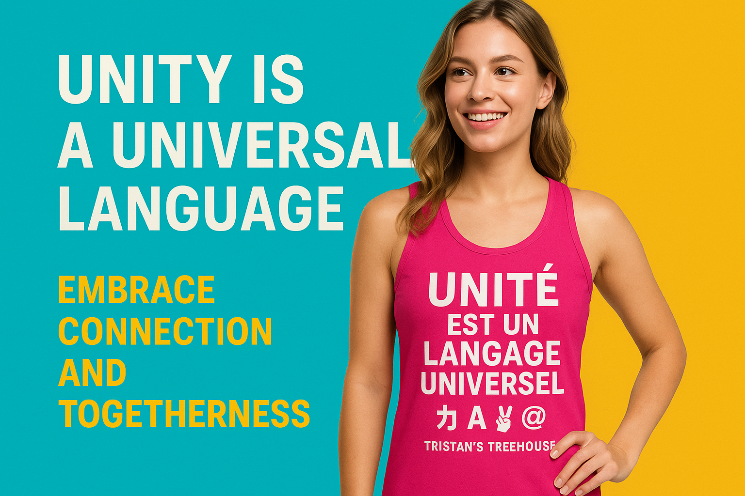 Tristan’s Treehouse Unity is a Universal Language – Tank Top — lifestyle context