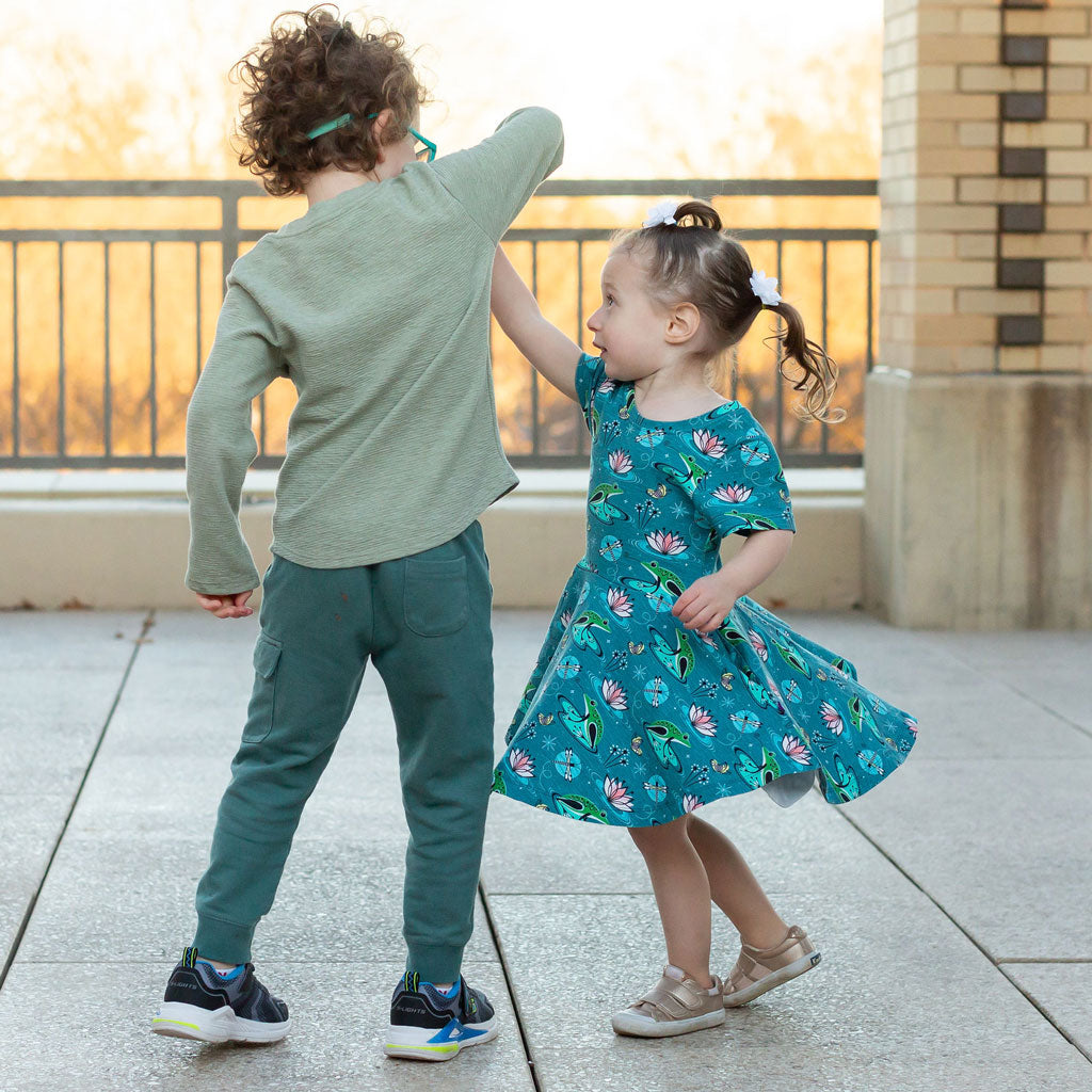 Princess Awesome & Boy Wonder Frogs Super Twirler Dress with Pockets — dresses category context