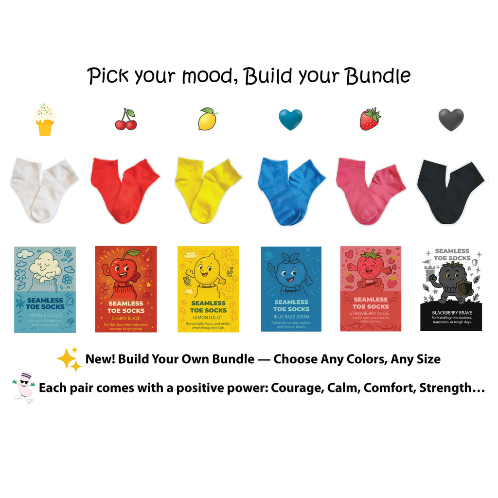 ParkerandTalia SmoothToe™ Ankle Single Pair/ Build your own Bundle — sensory-friendly socks — lifestyle context
