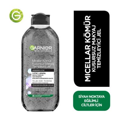 Garnier Micellar Cleansing Gel: Charcoal & Salicylic Acid - Gentle Makeup Remover for Acne Prone Skin, Blackhead Removal, Pore Cleansing - 400ml