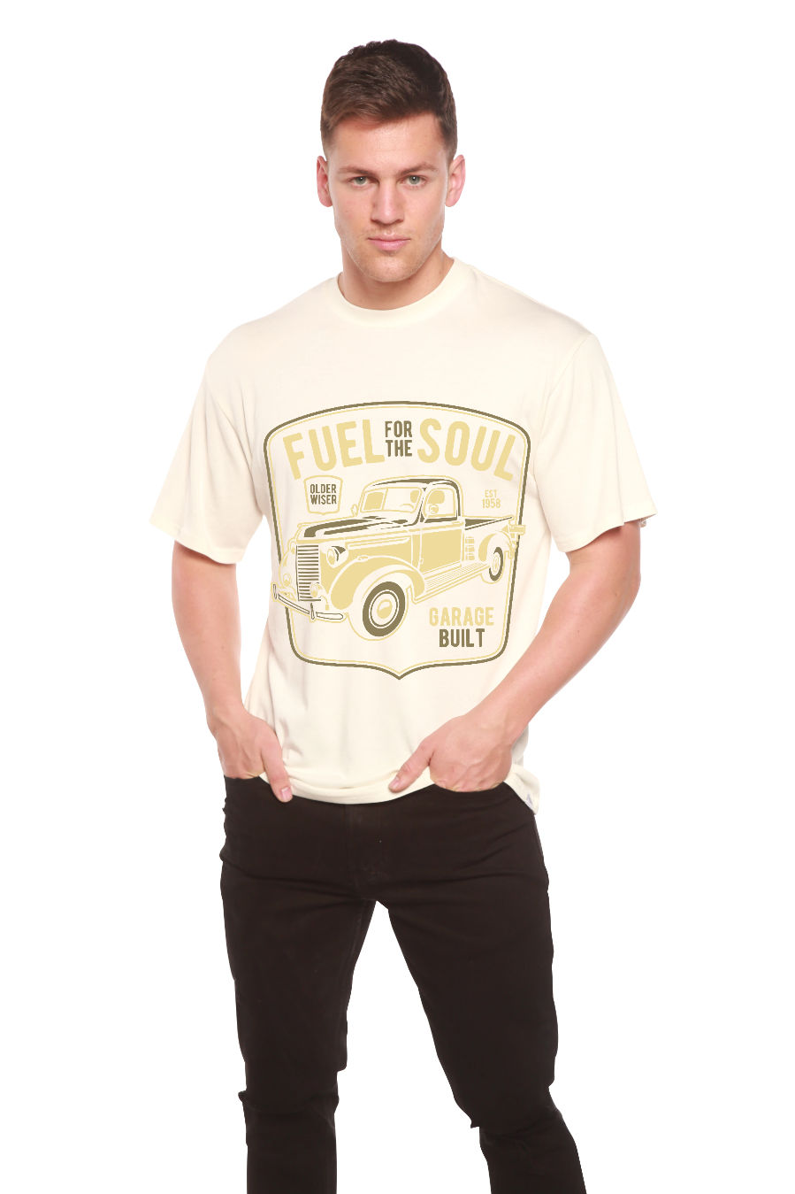 Spun Bamboo Fuel For The Soul Men's Bamboo Viscose/Organic Cotton Short Sleeve Graphic T-Shirt — back view