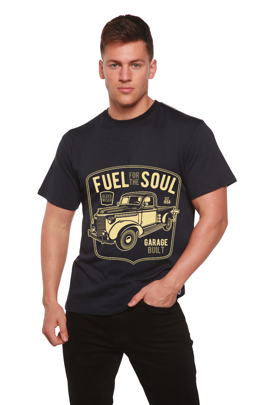 Spun Bamboo Fuel For The Soul Men's Bamboo Viscose/Organic Cotton Short Sleeve Graphic T-Shirt — packaging