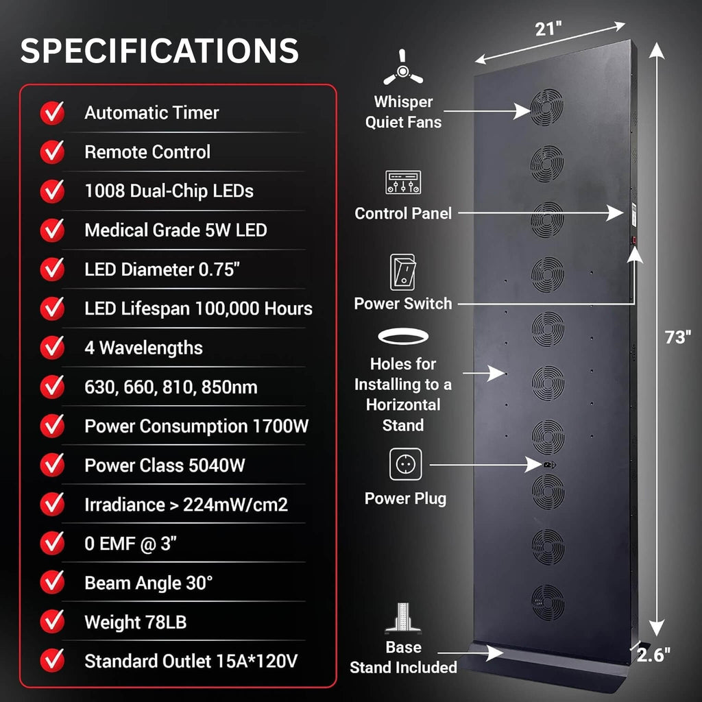 Full-Body Dual-Chip Clinical-Grade Red Light Therapy Panel (SAK63480) – SAKSBY WHOLESALE, view 13